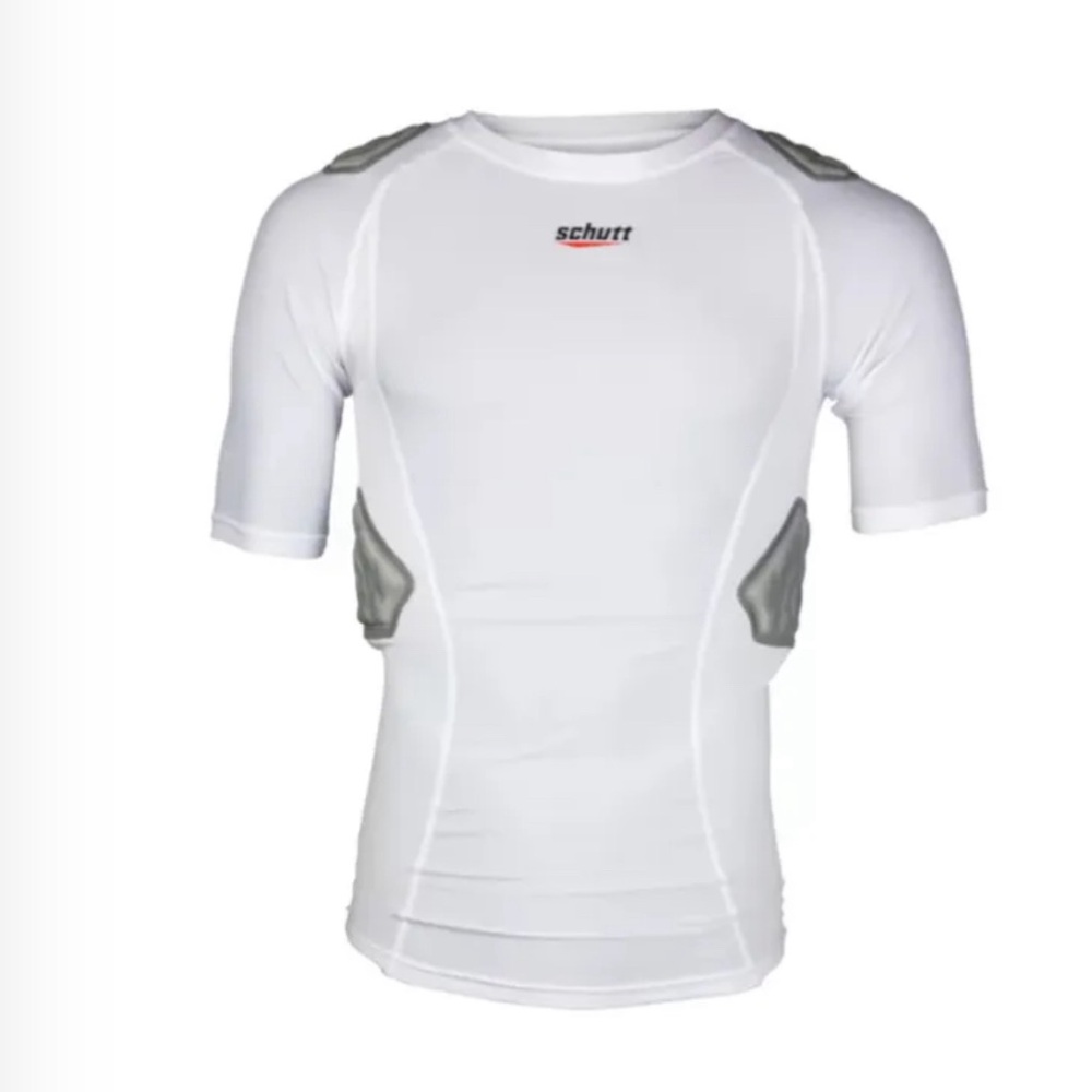 NWT Schutt Varsity Men Protech padded Football Shirt large white training shirt